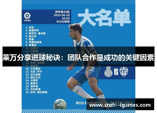 莱万分享进球秘诀：团队合作是成功的关键因素